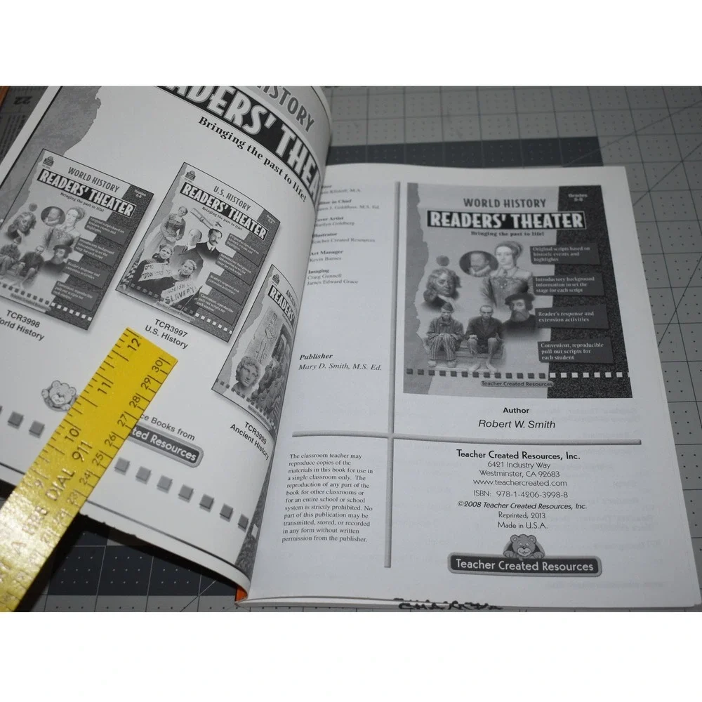 Teacher Created Resources World History Readers Theater Grades 5-8 TCR 3998 Book